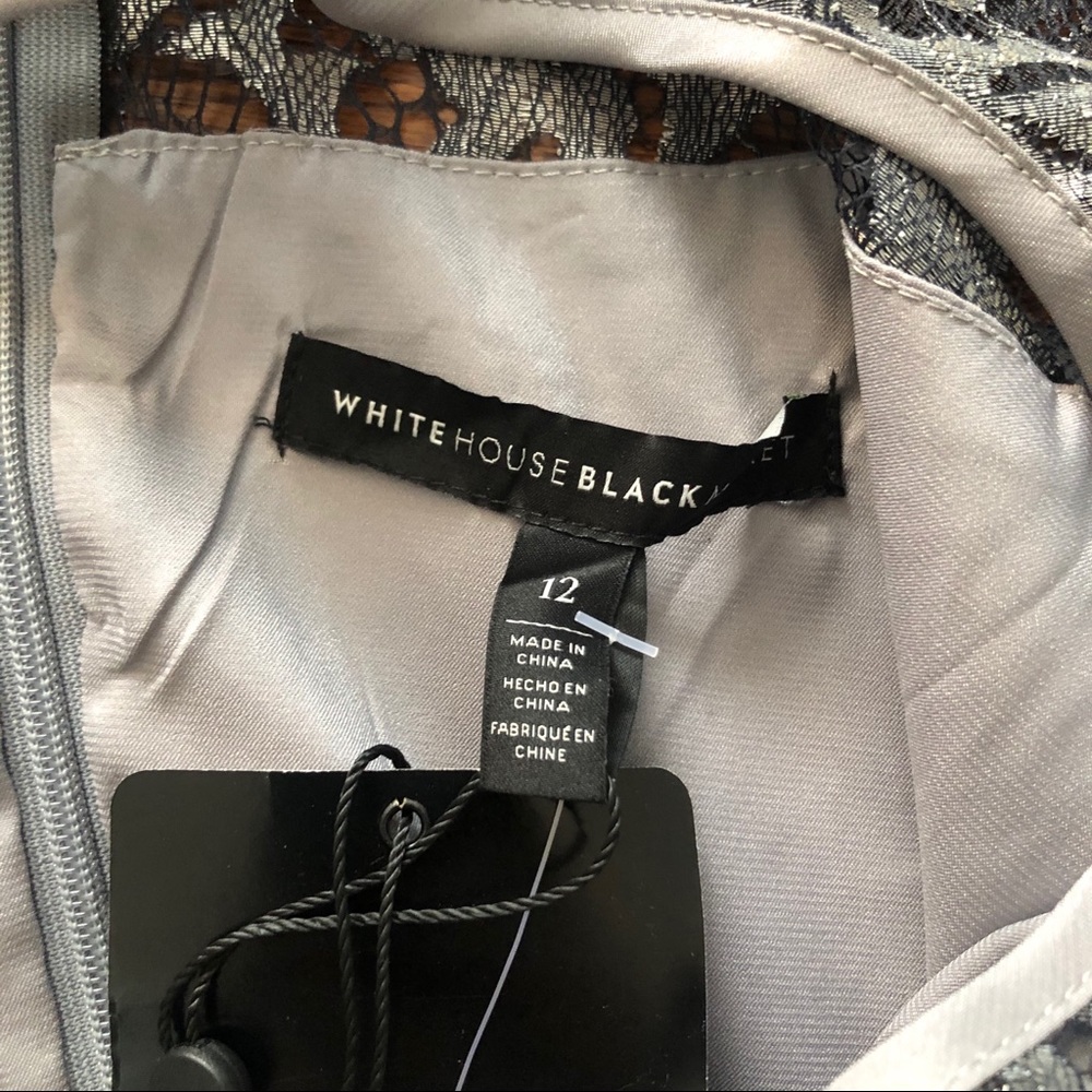 White House black market silver bell sleeve dress - Picture 9 of 10